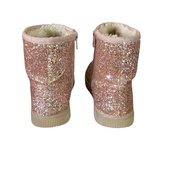 Cat & Jack Boots Girls Size 4 Ankle Gold Glitter - Picture 4 of 16